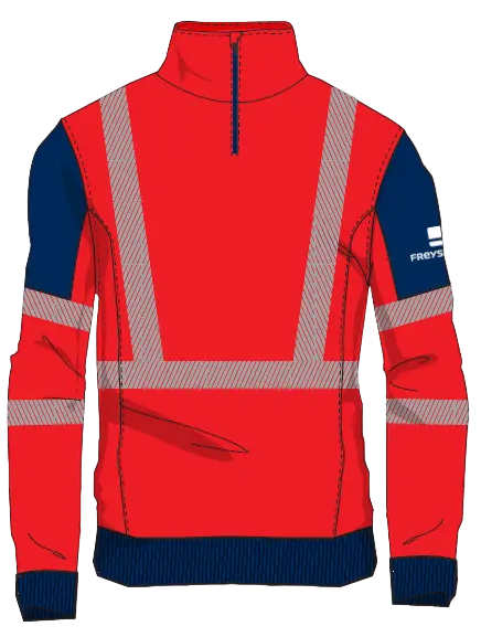 Sweat à col zippé - HV - Mixte