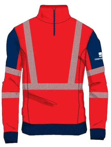 Sweat à col zippé - HV - Mixte